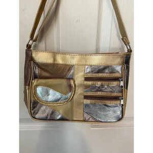 100% Lambskin Leather Crossbody 2 pieces set bag and coins bag